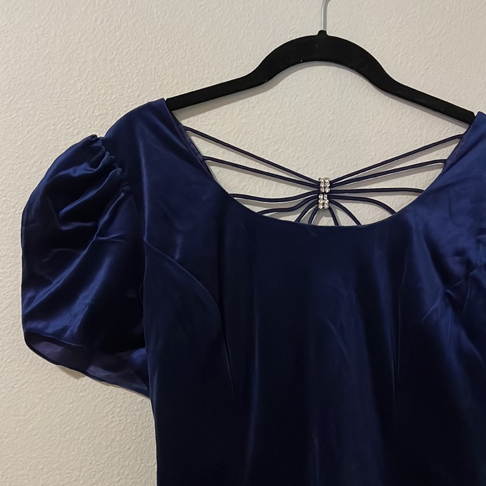 Vintage DBY navy blue velvet dress